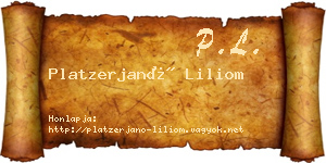 Platzerjanó Liliom névjegykártya